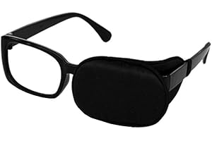 Couvre-lunettes en soie pour enfants et adultes, utilisé pour l'amblyopie, le strabisme, couvre-lunettes correctif - Noir