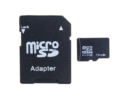 16GB Class 10 TF Micro SD Karte mit Adapter (Schwarz)