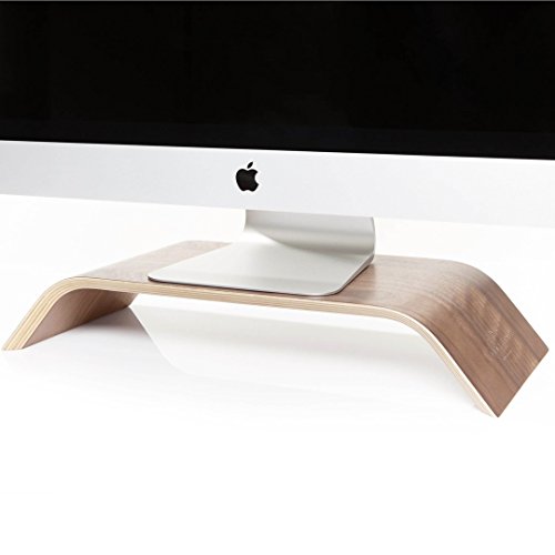 Woodcessories EcoLift Hightower - Ergonomischer Monitorständer aus echtem Holz (Walnuss)