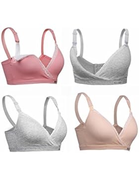 Srizgo Still BH 4er Pack Damen seamless Schwangerschaft Still-BHs ohne Bügel nahtlose Tag und Nacht Still-BH