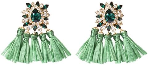 Shourouk Women Green Crystal Statement Earrings EASS18_AG025C