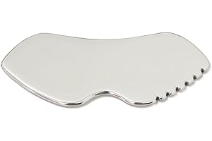 BFUZXY Gua Sha Acero Inoxidablecon Dientes de Peine,Herramienta GuaSha Facial Raspador,Duradera Metal Stainless Steel GuaSha tool set para relajación,reafirmar Piel y Eliminar Bolsas,Cara,Ojos,Cuello,Cuerpo