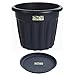 Produktbild Wham 12016 + 12246 Pflanzkübel 50 cm rund mit Untersetzer GRAPHIT