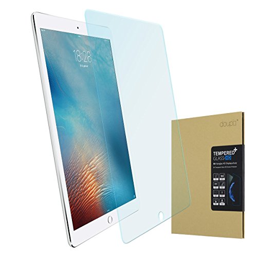 doupi Protector de Pantalla Compatible con iPad Pro 12,9 Pulgadas (2015/2017), 3D 9H HD Duro Vidrio Templado, Transparente