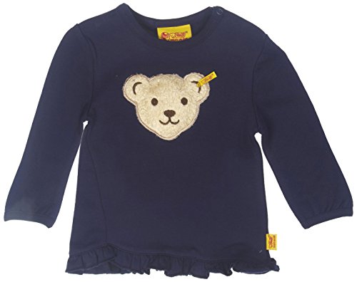 Steiff Baby Girls Sweatshirt 1/1 Arm Crew Neck Long Sleeve Sweatshirt, Blue (evening Blue Blue 3112), 6-12 months (Manufacturer size: 80)