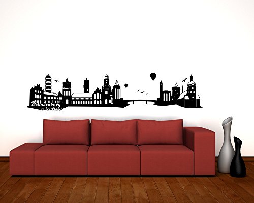 Wandtattoo Brandenburg an der Havel Skyline in 6 Größen und 19 Farben (120x26cm schwarz) - 2