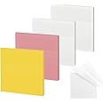ENLUOM Transparent Sticky Notes - 3 x 3 Inch Translucent Colorful Sticky Note, Pastel Clear Sticky Notes for Books Annotation,See Through Sticky Note (200 Sheets)
