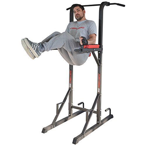 TrainHard Dip Station Beinhebe Kniehebe Bauchtrainer mit Klimmzugstange - 2