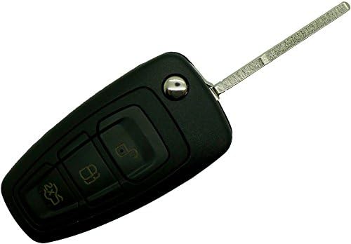 Chequers Motorstore Ford Mondeo Focus C Max S Max Fiesta 3 Button Flip Key Fob Case & Blank Blade