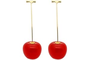 KENYG Fruit Gold Dangle Earrings Red Cherry Ear Drop For Friends Summer Ear Accessories
