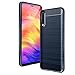 Produktbild AIFIVE Samsung Galaxy A50 Hülle, Flexiblem TPU Silikon Hybrid Schutzhülle Kohlenstoff-Fasern Tasche Slim-Fit Case für Samsung Galaxy A50 (Blau)