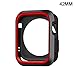 Price comparison product image Ocamo For Apple Watch iWatch Series 1 2 3 Silicone Protector Cover Case Screen 38&42mm Black and red 42mm
