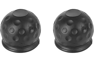 SECALIFE 2 Piece Trailer Hitch Ball Cover Universal 50mm Tow Ball Cover Universal 50mm Tow Bar Ball Cover Cap, Rubber Ball Cover, Tow Bar Cover for Car Wash Proof, Abrasion, Dirt Protection, Black