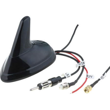 ANT-TIB.05 - 15 centímetros de longitud. Antena de GPS y radio FM Dynavin tipo tiburón universal con conector SMA (gps) y DIN (radio FM). ...