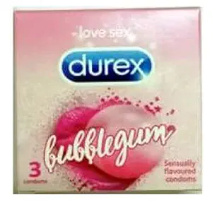 Durex Bubble-gum Flavoured Condoms For Men - 3s