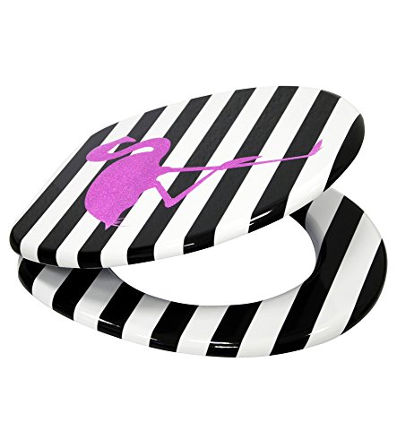 WC Sitz mit Absenkautomatik, hochwertige Oberfläche, einfache Montage, stabile Scharniere, Flamingo - 4