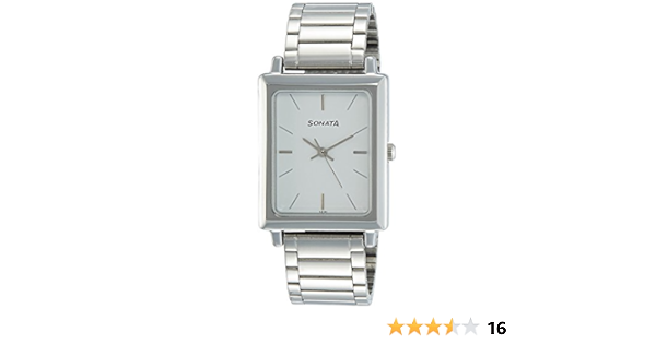 sonata rectangular watch