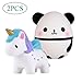 Produktbild Anboor Squishies Set 2 Stücke Tiere Langsam Steigend Quetschen Spielzeug Slow Rising Antistress Squishies Spielzeug Geschenk für Kinder Erwachsene(1* Panda Ei, 1* Einhorn Pferd)