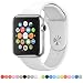 Apple Watch 2/1 Band - GeekTitan Soft Silicone Sport Style Replacement iWatch Strap for Apple Wrist Watch Models - 38 mm - Medium/Large - White RS.899.00