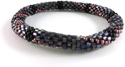 LADIES CROCHET GLASS SEED BEAD BRACELETS: available in 7 fashionable colour-ways, beautiful – one size fits all