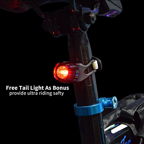 WONTECHMI Fahrradlicht Set, LED Fahrradlicht für Vorne und Hinten, per USB Wiederaufladbare Sehr Helle Fahrradbeleuchtung, Fahrrad Scheinwerfer, IP65 Wasserdicht, mit Freiem Rücklicht und Helmhalterung - 4