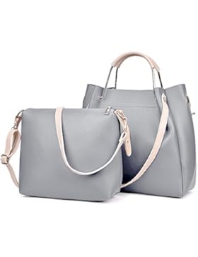 Groß PU Leder Handtaschen Damen Handtasche Cross Body Henkeltasche Umhängetasche Schultertasche Taschen Set für...