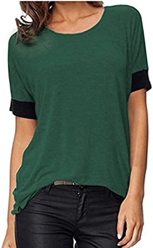 Simaier Women Loose Casual T Shirt Plain Cotton Round Neck Girls Tops
