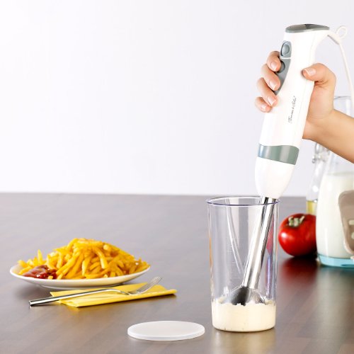 Rosenstein & Söhne Hochwertiger Edelstahl-Stabmixer mit Becher, 450 W - 4
