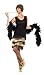 Produktbild Smiffys, Damen 20er Fringed Flapper Kostüm, Kleid mit Spitzenfront und perlenbesticktem Saum, Größe: S, 33676