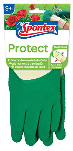 MAPA GmbH - HPC (BO per VSS) Spontex Protect Extra Heavy Duty Gardening Gloves for Spikes and Hedges, Natural Latex Coating, Small (Pair)