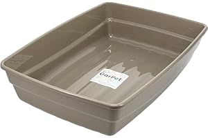 GarPet Katzenklo in 5 Größen Katzentoilette ohne Deckel Katzen WC Schalentoilette Klo grau eckig hygenisch XL (52x37x12)