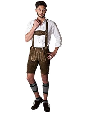 Ludwig und Therese Herren Trachten Lederhose Bertl walnuss braun kurz 2221