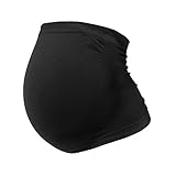 Bauchband, Seamless-Nahtlose Umstandsmode für Schwangere, stützt und wärmt den Babybauch, Schwarz, von HERZMUTTER (3300)