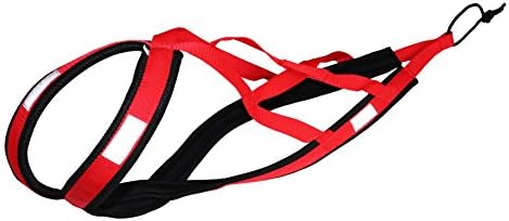 X-Back Dog Harness for Bikejoring, Skijoring, Dogscooting, Sledging, in Red