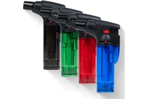 ‎OKAEI OKAEI Sturmfeuerzeug Jet Feuerzeug nachfüllbar Mini Gasbrenner Flambierer Jetflamme 4Stück