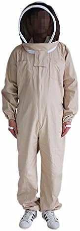 Valuetom Polycotton Beekeeping Suit with Round Veil, Full (All-in-One) - Fencing Veil - Easy to Wear &amp; Remove - Bee Proof Seals - Professional &amp; Beginner Beekeeper