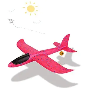 Sage Square Large Hand Throwing Foam Plane, Dual Flight Mode, Aeroplane Gliders, Flying Aircraft, Gifts for Kids, Outdoor Sport Game Toys, Birthday Party Gifts (Red)