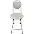 HOMION Folding Desk Chair Stool Kids Children Folding Chair with Backrest Heart Design Home Nursery Dining Hall Furniture (Grey)
