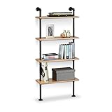 Cleverer Stauraum: Das Wandboard mit 4 Ebenen bietet genügend Platz, für Bücher, Küchenhelfer oder eine CD-Sammlung - Großes Wandboard in H x B x T: 142.5 x 60 x 24 cm