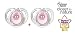 TOMMEE TIPPEE "ANY TIME" Nr.43335464- 2x Soothers Pacifiers Dummies Orthodontic Silicone/PINK+TRANSPARENT(0-6m)