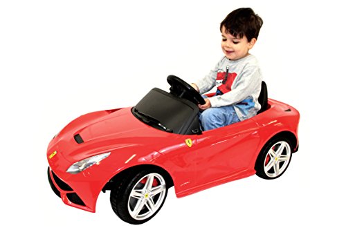 Flying Gadgets Licensed Ferrari F12 Ride-On-Car for Children with Remote Control (RC) for Override, Working Sounds & Lights - RED