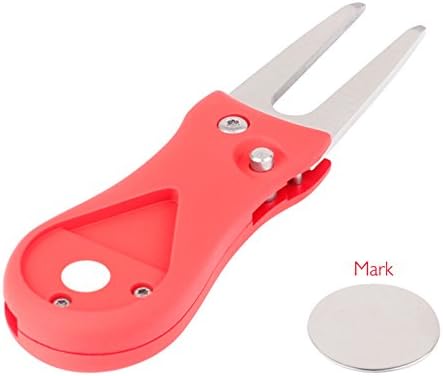 WISHLAND Multifunction Golf Divot Repair Tool with Detachable Ball Marker -Stainless Steel Switchblade, Golf Accessories