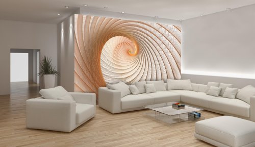 Fototapete 3D Effekt abstrakt GIANT Swirl Wand Wandbild (308ve), 312cm x 219cm (WxH) - 3