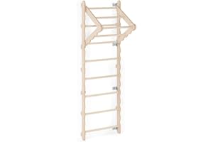 MAMOI® Swedish ladder, Wooden gorilla gym for kids, Indoor baby climbing frame for toddlers, Monkey bars and play gym, Childrens climbing wall, Gymnastics bar and equipment for home