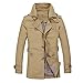 Produktbild Tasten Wintermantel Herren,Elecenty Männer Umlegekragen Slim Mantel Winterjacke Übergröße Parka Trenchcoat Windjacke