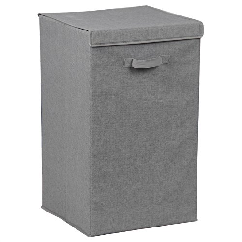 Wäschesammler Wäschekorb TIAGO, in Leinen Optik grau, faltbar, aus Vlies-Stoff gefertigt