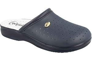 de fonseca Sanitari Uomo in pelle Zoccoli professionali Made in Italy Ospedale Medici Chef Pantofole da lavoro Fresche e pratiche 4 stagioni Marchio Italiano