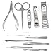 Accessotech 12 Piece Nail Care Cutter Pusher Clipper Manicure Pedicure Kit Case Gift Set