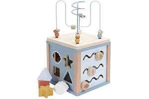 Tiamo Little Dutch 7029 Motor Skills Bow Activity Cube Wooden Ocean Blue