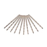 Akozon 10pcs Jeu de Forets HSS Acier à Haute Vitesse Drill Forets Bits CO/M35 Forets Hélicoïdales(2mm)